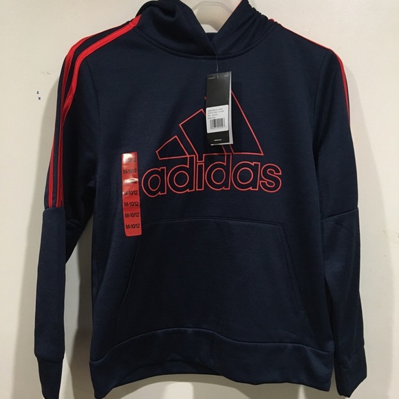 adidas Shirts & Tops Adidas Youth Tech Fleece Hoodie Navyred Poshmark